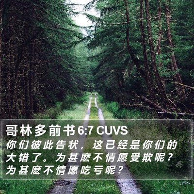 哥 林 多 前 书 6:7 CUVS Bible Verse Image
