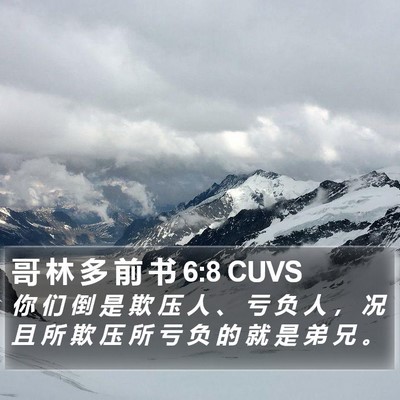 哥 林 多 前 书 6:8 CUVS Bible Verse Image