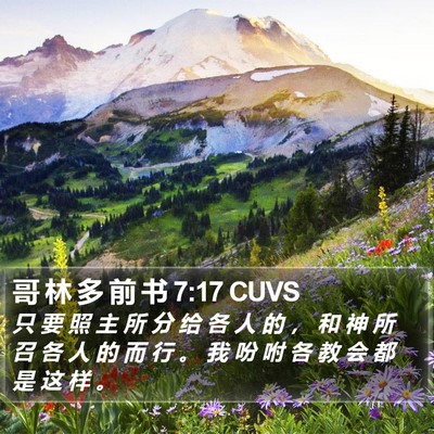 哥 林 多 前 书 7:17 CUVS Bible Verse Image