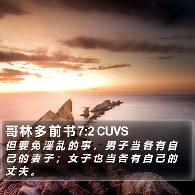 哥 林 多 前 书 7:2 CUVS Bible Verse Image