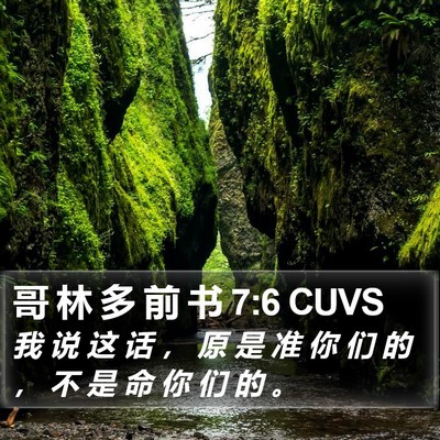 哥 林 多 前 书 7:6 CUVS Bible Verse Image