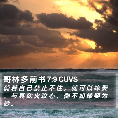哥 林 多 前 书 7:9 CUVS Bible Verse Image