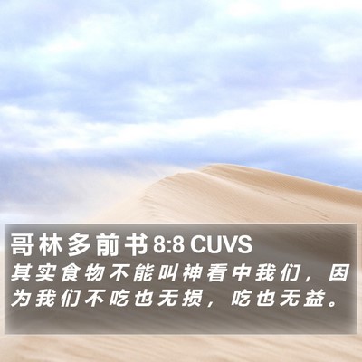 哥 林 多 前 书 8:8 CUVS Bible Verse Image
