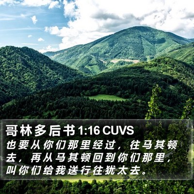 哥 林 多 后 书 1:16 CUVS Bible Verse Image