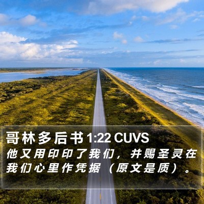哥 林 多 后 书 1:22 CUVS Bible Verse Image