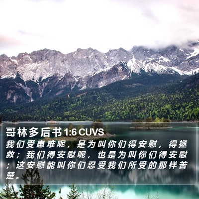 哥 林 多 后 书 1:6 CUVS Bible Verse Image