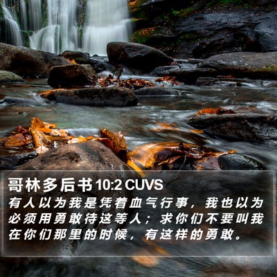 哥 林 多 后 书 10:2 CUVS Bible Verse Image