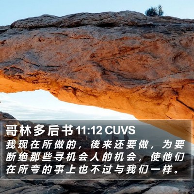 哥 林 多 后 书 11:12 CUVS Bible Verse Image