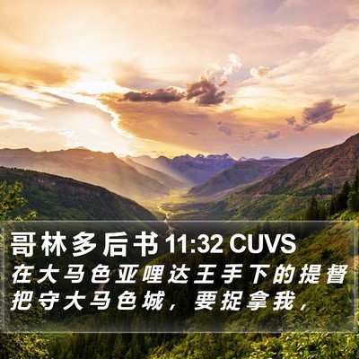 哥 林 多 后 书 11:32 CUVS Bible Verse Image