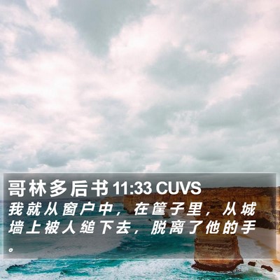 哥 林 多 后 书 11:33 CUVS Bible Verse Image