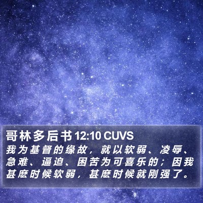 哥 林 多 后 书 12:10 CUVS Bible Verse Image