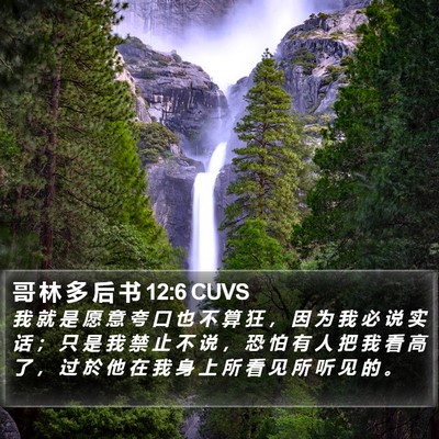 哥 林 多 后 书 12:6 CUVS Bible Verse Image