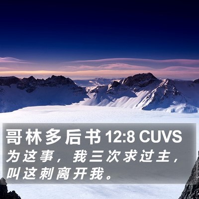 哥 林 多 后 书 12:8 CUVS Bible Verse Image