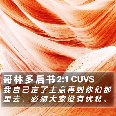 哥 林 多 后 书 2:1 CUVS Bible Verse Image