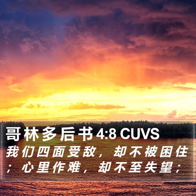 哥 林 多 后 书 4:8 CUVS Bible Verse Image