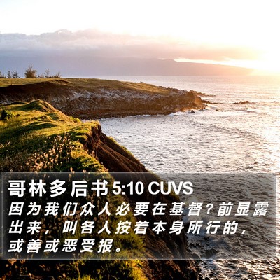 哥 林 多 后 书 5:10 CUVS Bible Verse Image