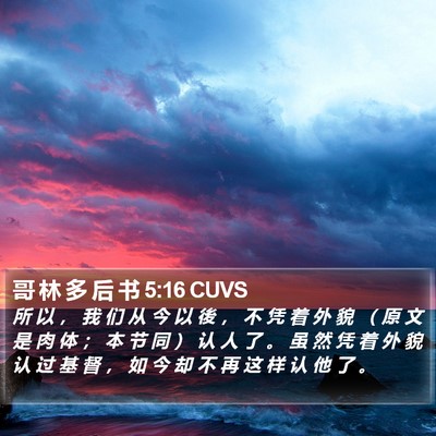 哥 林 多 后 书 5:16 CUVS Bible Verse Image