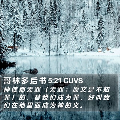 哥 林 多 后 书 5:21 CUVS Bible Verse Image