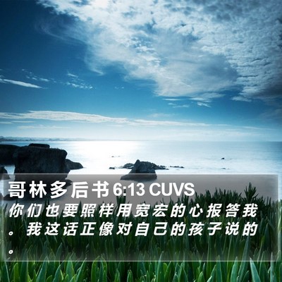哥 林 多 后 书 6:13 CUVS Bible Verse Image