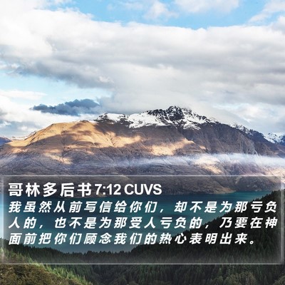 哥 林 多 后 书 7:12 CUVS Bible Verse Image