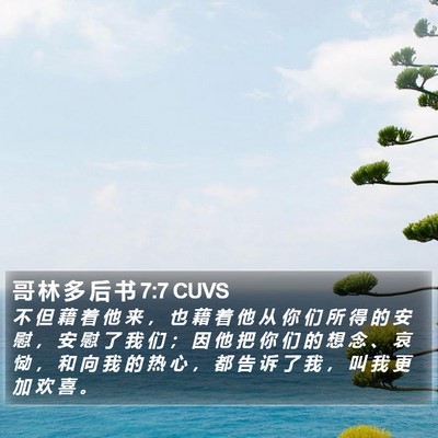 哥 林 多 后 书 7:7 CUVS Bible Verse Image