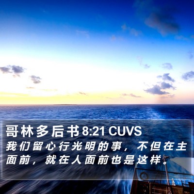 哥 林 多 后 书 8:21 CUVS Bible Verse Image