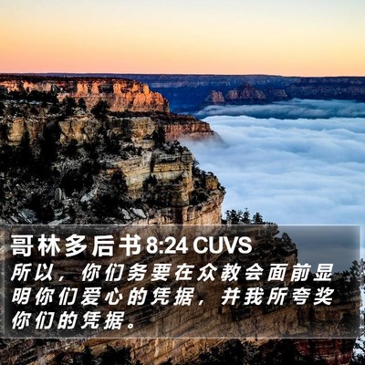 哥 林 多 后 书 8:24 CUVS Bible Verse Image