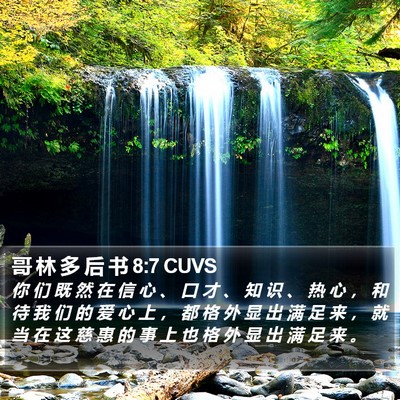 哥 林 多 后 书 8:7 CUVS Bible Verse Image