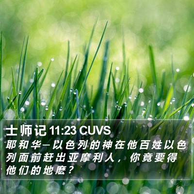 士 师 记 11:23 CUVS Bible Verse Image