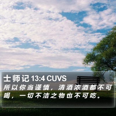 士 师 记 13:4 CUVS Bible Verse Image