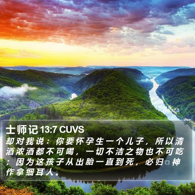 士 师 记 13:7 CUVS Bible Verse Image