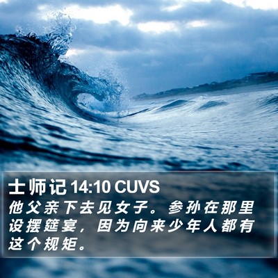 士 师 记 14:10 CUVS Bible Verse Image