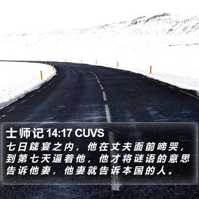 士 师 记 14:17 CUVS Bible Verse Image