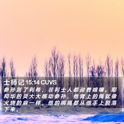 士 师 记 15:14 CUVS Bible Verse Image