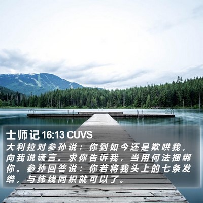 士 师 记 16:13 CUVS Bible Verse Image