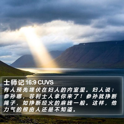 士 师 记 16:9 CUVS Bible Verse Image