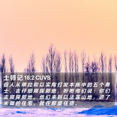 士 师 记 18:2 CUVS Bible Verse Image
