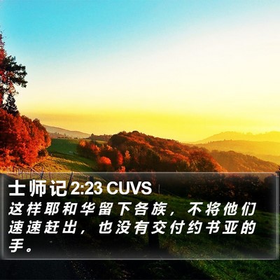 士 师 记 2:23 CUVS Bible Verse Image