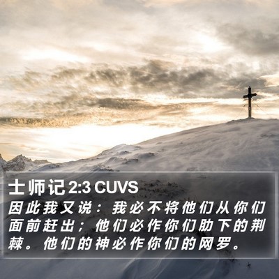 士 师 记 2:3 CUVS Bible Verse Image