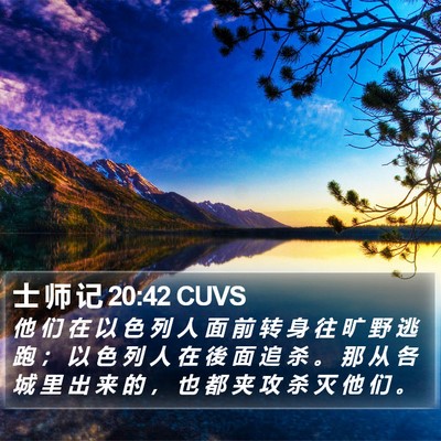 士 师 记 20:42 CUVS Bible Verse Image