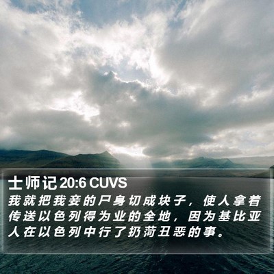 士 师 记 20:6 CUVS Bible Verse Image