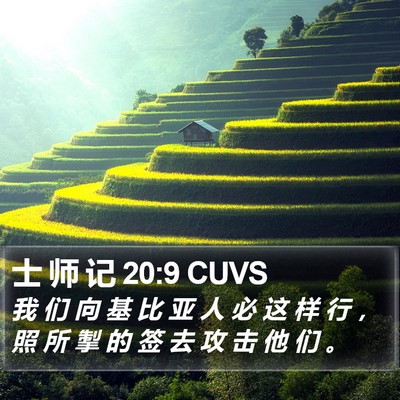 士 师 记 20:9 CUVS Bible Verse Image