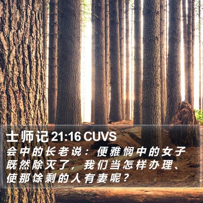 士 师 记 21:16 CUVS Bible Verse Image