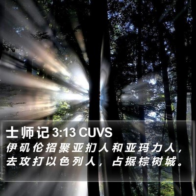 士 师 记 3:13 CUVS Bible Verse Image