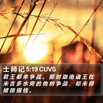 士 师 记 5:19 CUVS Bible Verse Image