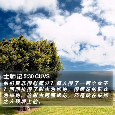 士 师 记 5:30 CUVS Bible Verse Image
