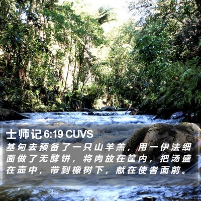 士 师 记 6:19 CUVS Bible Verse Image