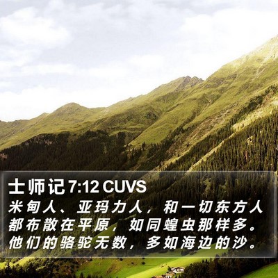 士 师 记 7:12 CUVS Bible Verse Image