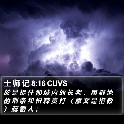 士 师 记 8:16 CUVS Bible Verse Image