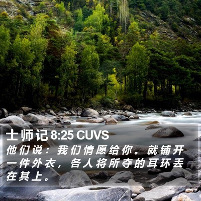 士 师 记 8:25 CUVS Bible Verse Image